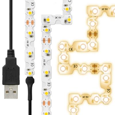 Hareruya LED Şerit Işık USB 180 Köşelere Uyum Sağlamak İçin Bükülür ve Takılır JTT Online ile Ayarlanabilir Uzunlukta Kesilebilir (90 Derece Bükülebilir), (Ilık, hafif sıcak