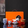 Elegant White Porcelain Gongfu Tea Set: One Pot, Four Cups - Perfect for Home, Office, or Gifts