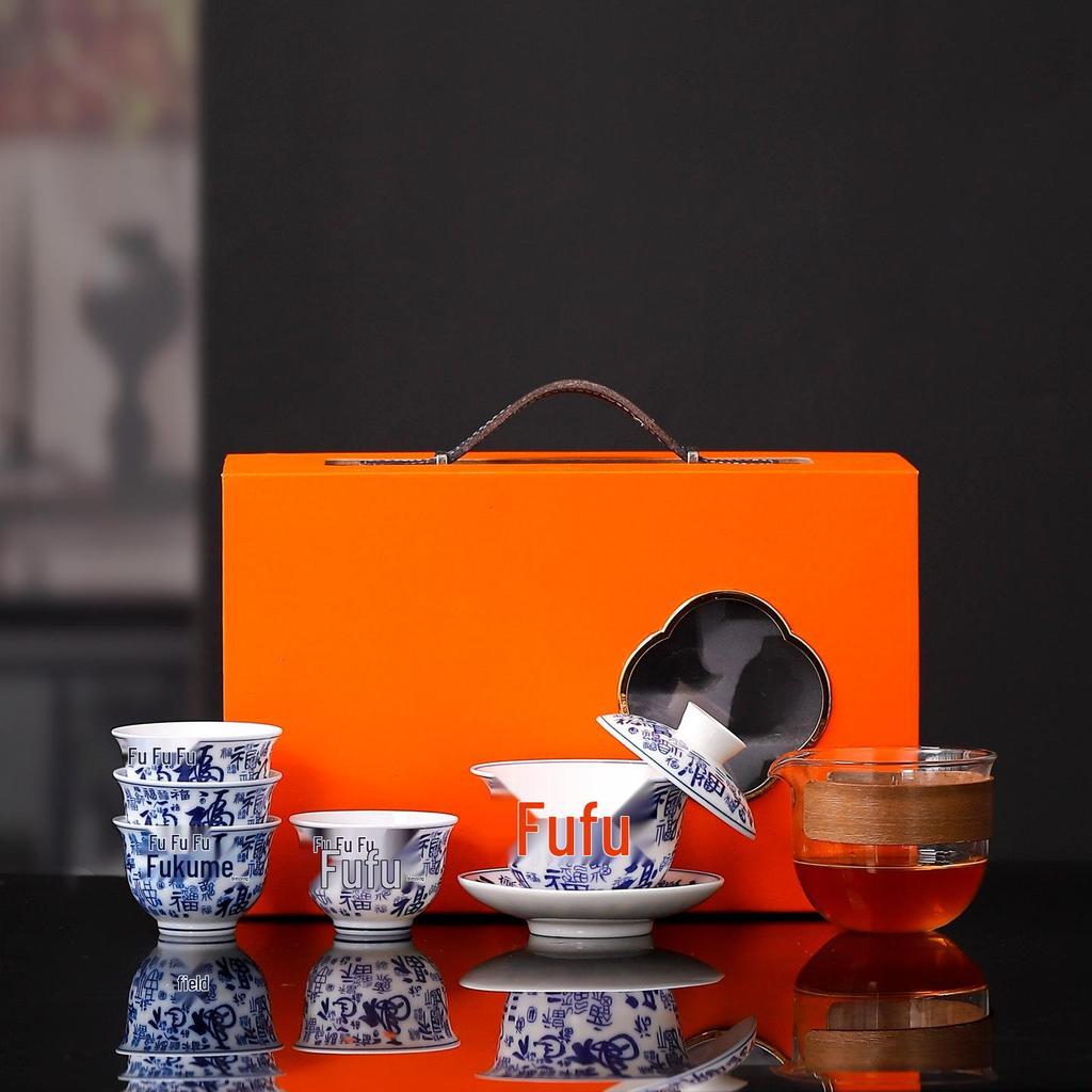 Elegant White Porcelain Gongfu Tea Set: One Pot, Four Cups - Perfect for Home, Office, or Gifts