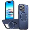 For iPhone 13 Pro 6.1 inch Magnetic Case Rotating Kickstand TPU + PC Phone Cover - Purple