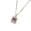 Elegant Multicolor Zirconia Square Diamond Necklace - High-End Fashion Clavicle Chain