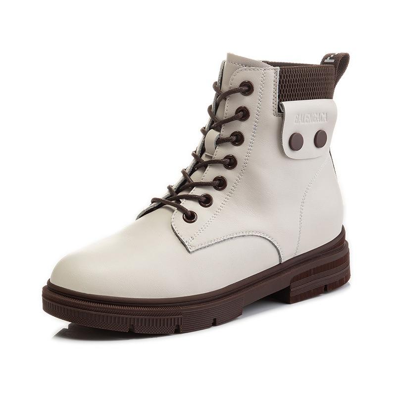 Leather Martin Boots Women's New Autumn and Winter Versatile Women's Boots Thick-soled Women's Short Medium Boots Children
