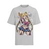 T-shirt Vintage da Strada Sailor Moon Usagi Tsukino, Magica Ragazza Anime Fan Unisex Oversize, Top Casual 100% Cotone