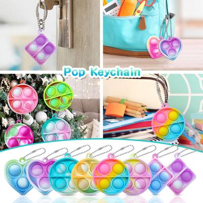 Σετ 12 τεμαχίων Fidget Toy Ανακούφιση από το Στρες Pop-up Φούσκα με Αλυσίδα Μίνι Σιλικονούχα Fidget Toys Χύμα για Παιδιά Δώρα για την Τάξη Δώρα Γενεθλίων