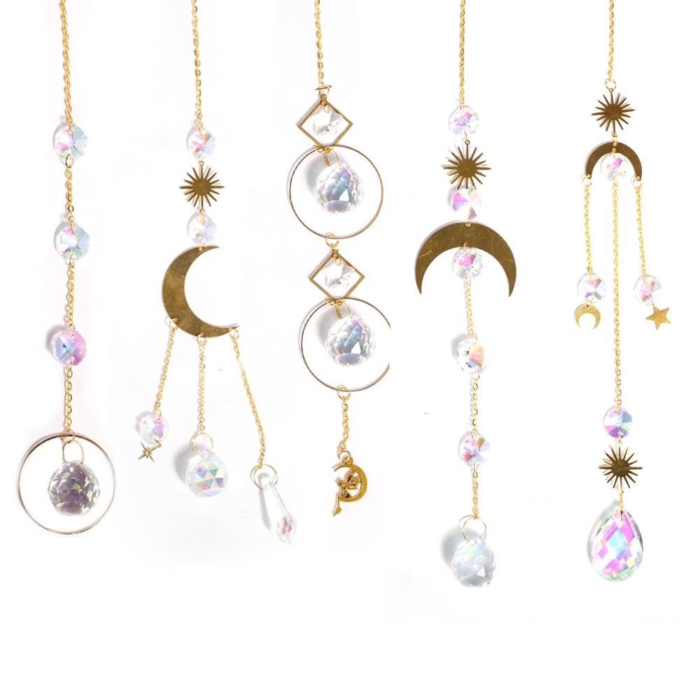 

5 шт., красочный ловец света, подвесная цепочка, кулон, декоративный хрустальный шар для окна, дома, сада, вечеринки, свадьбы, украшение 5PCS