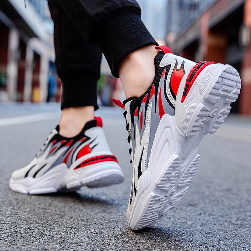 Men's Sneakers Breathable Comfort Running Shoes Street Fashion Casual Lace-Up Sports Shoes