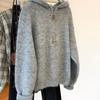 Maglione a pullover in maglia con cappuccio e zip a mezza lunghezza ZOSOUL