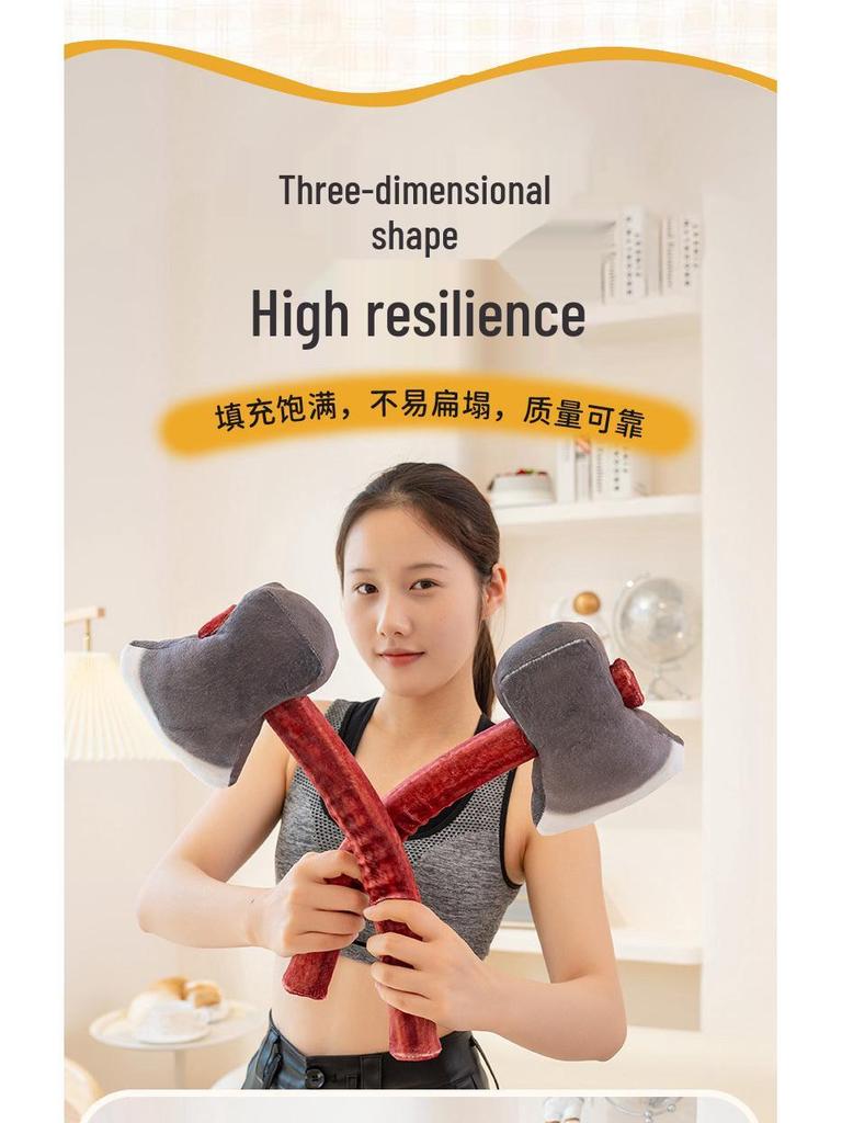 Cross-Border Plush Hammer Pillow Toy - Funny Axe Claw Hammer Prop, Sand Sculpture Gift for Boys