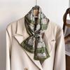 12*145Cm Small New Double-Layer Silk Scarf Women Ribbon Hair Band Luxury Print Designer Tie Scarves Bag Decorate