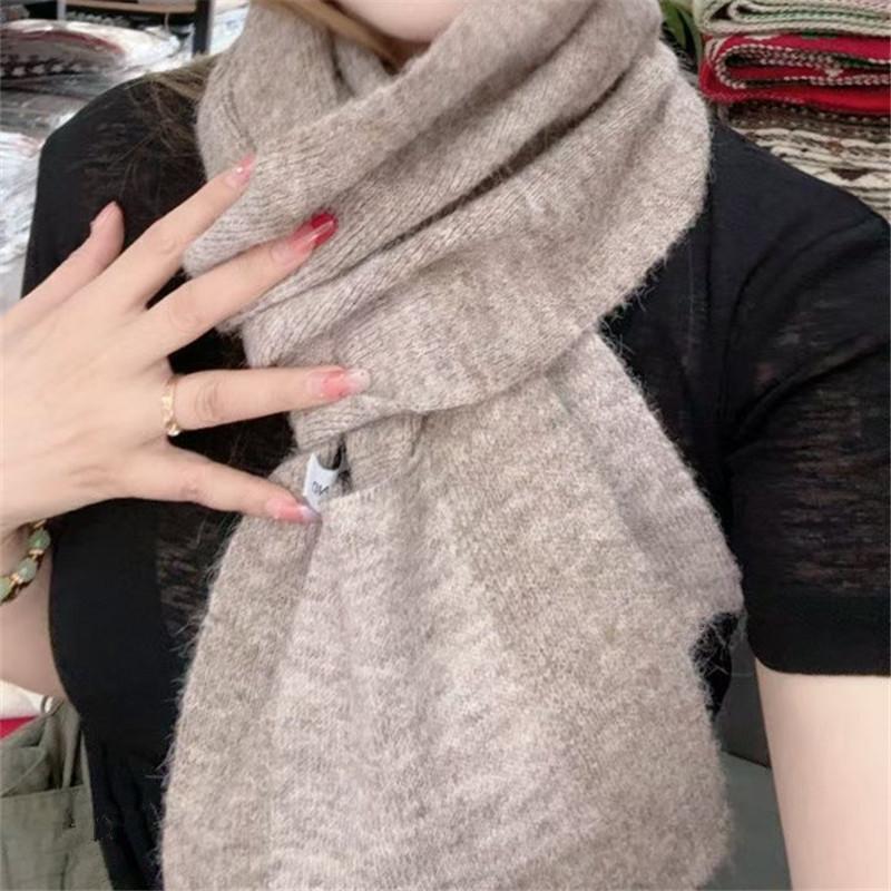 Korean Style New Scarf for Women Wool Blended Soft Winter Warm Casual Knitted Thickened Scarf for Men Versatile