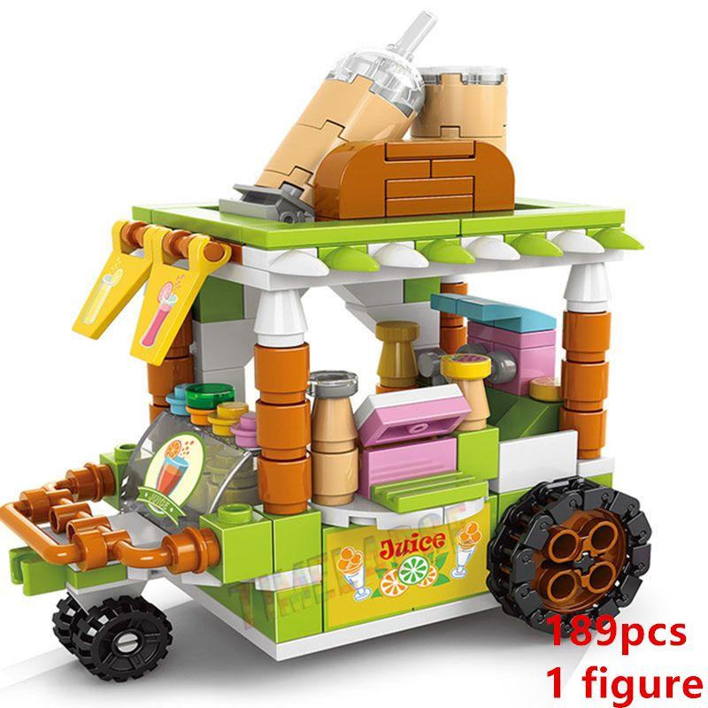 DIY Architecture Store Street View Food House Building Blocks Kit Girls Bricks Classic Movie Model Kids Toys For Children