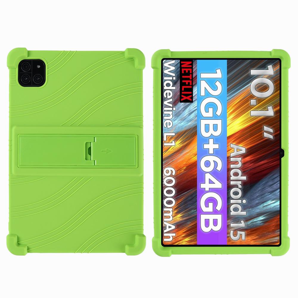 

For Callsky-Tab Ctab 10 inch Case Adjustable Kickstand Silicone Tablet Protective Cover Green