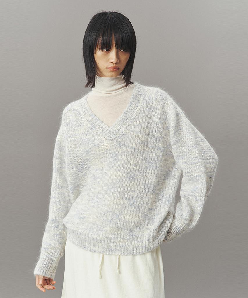 AHWE Mohair V-Neck Sweater_Blue