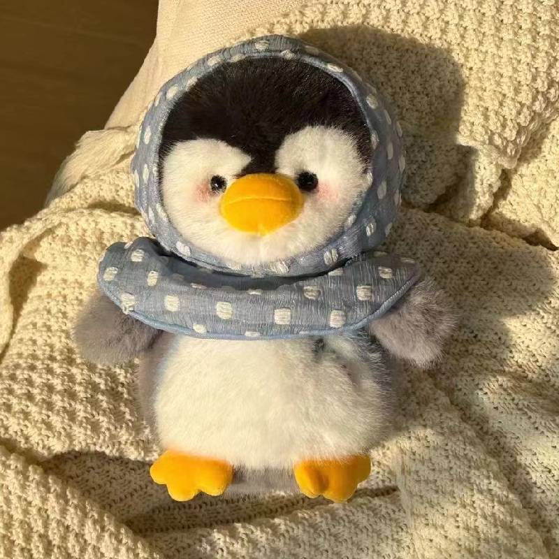 

Plush Penguin Toys Christmas Kids Gift Decoration Stuffed Animal Cute Dolls Blue Hat,25cm/9.84in