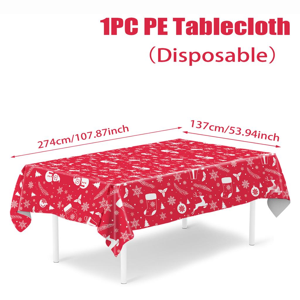 Christmas Plastic Tablecloth Merry Christmas Decorations For Home Table 2026 Navidad Noel Xmas Decor Happy New Year Gift 2026
