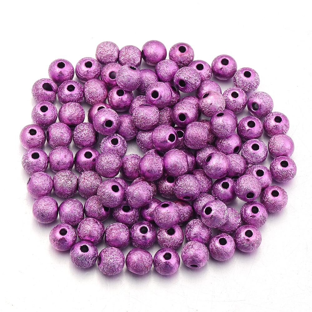100pcs/lot Plating Wrinkle Acrylic Beads Colorful Round Loose Beads For Jewelry Making DIY Necklace Bracelet Accessories