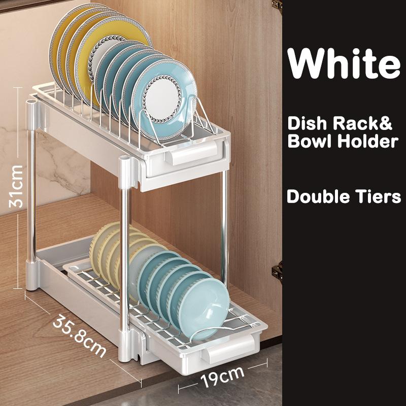 Rack Draining Storage Shelf Kitchen Utensil Holder Countertop Drainer Space-Saving Dryer Rack For Dishes Cups Plate Dish Drain