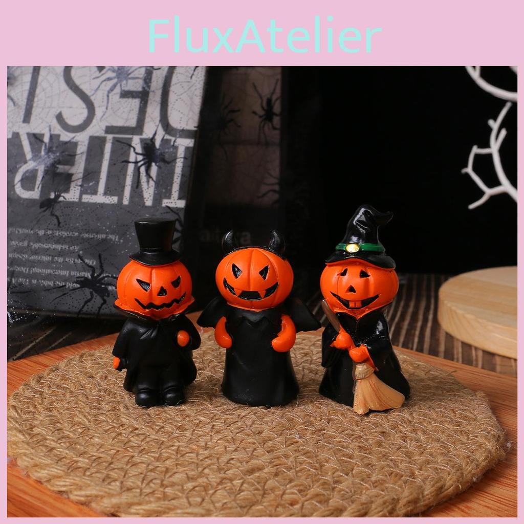Halloween Collectible Resin Demon Figures Set With Pumpkin And Gentleman Theme For Party Decor