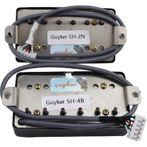 

Guyker Alnico5 Humbucker Pickup LP Les Paul Guitar, Plain Enamel Guitar Pickup with Circuit, Gear Pattern Chrome Surface LP004, Gear Pattern - chr