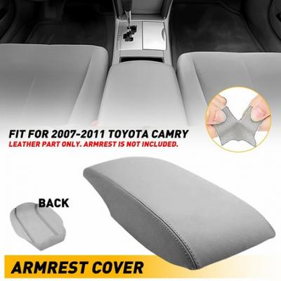 Console Lid Center Armrest Cover Fit 2007 08-2011 Toyota Camry Gray Leather Skin