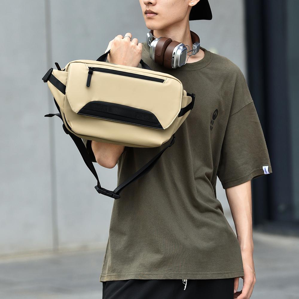 Unifarbene Umhängetasche Herren Multifunktionale Schultertasche Brusttasche