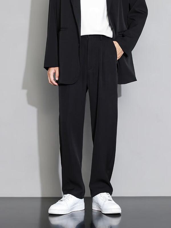 Dingfengbaoluo Men's Spring/Summer Loose Straight Leg Trousers