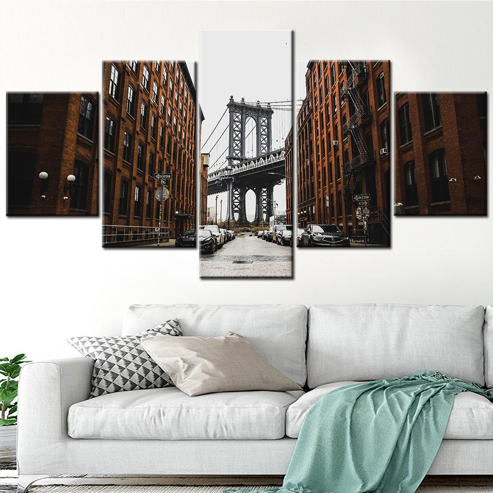 Canvas Art Wall Decor Brooklyn Bridge Park New York City Landscape Painting Decorative  Wall Pictures for Living Room