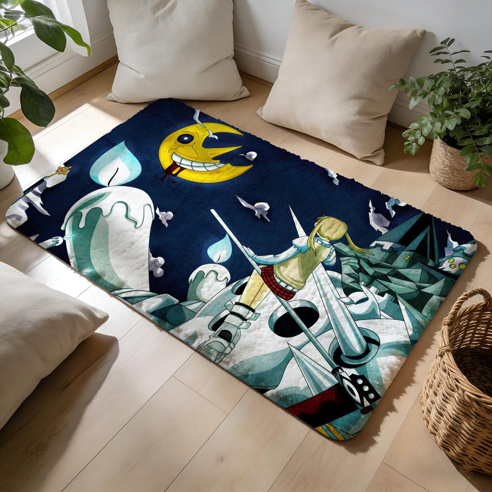 Classic Anime SSoul Eater Floor Mat Soft Flannel Absorbent Mat Non-Slip Rug Home Bedroom Bathroom