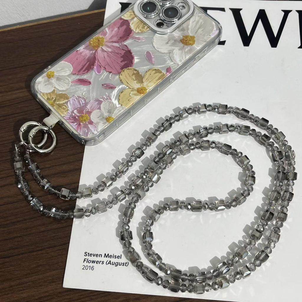 Handmade Sugar Crystal Beaded Phone Case Lanyard - Crossbody Wearable Chain