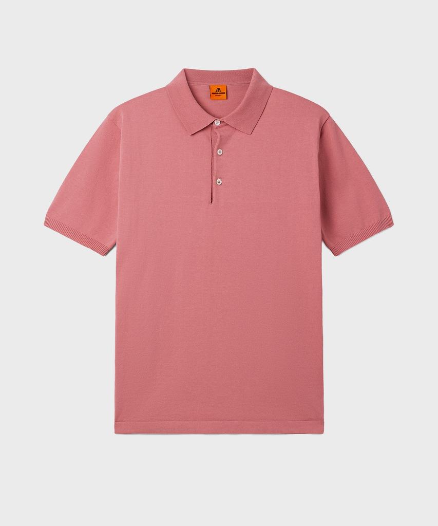 Andeleusenandeleusen Short-Sleeve Knit Polo Shirt Lyserød