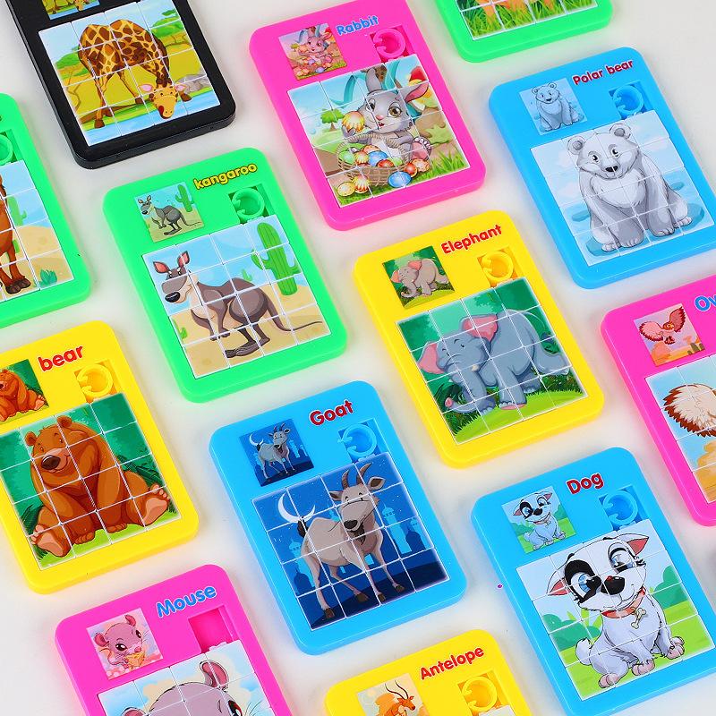 6PCS Puzzle Moving Sliding Early Education Animal Children's Jigsaw Puzzle Toy School Kindergarten Gift Gifts for Kids Games