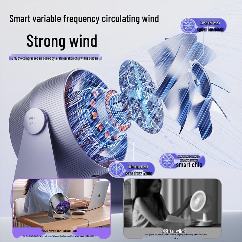 DuoBan Portable Rechargeable Desktop & Wall-Mount Air Circulator Fan