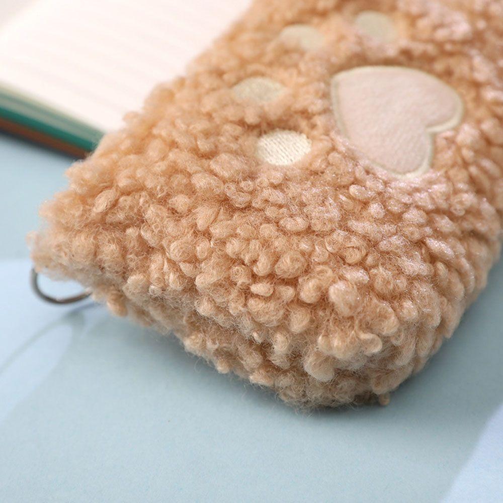 Large Capacity Stationery Organizer Plush Pencil Case Cute Cosmetics Pouch
