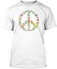 Peace Flowers World T-Shirt Made In the USA Size S To 5XL