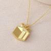 Elegant Christmas Red Enamel Gold-Plated Necklace - Creative Clavicle Chain Design