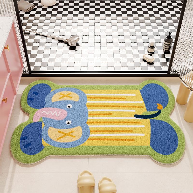Imitation cashmere floor mat, anti slip mat, absorbent bathroom floor mat, dirt resistant and easy to maintain foot mat