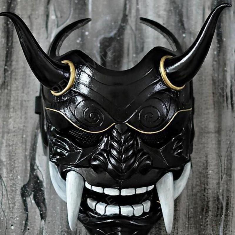 Japanese Noh Mask Red Oni Hannya Cosplay Halloween Party DIY