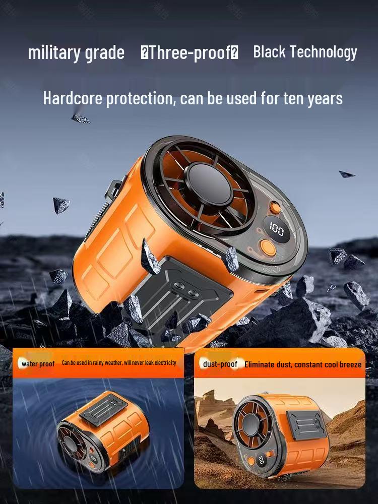 Portable Rechargeable Waist & Neck-Hanging Fan - Strong Wind, Outdoor Cooling Clip-on