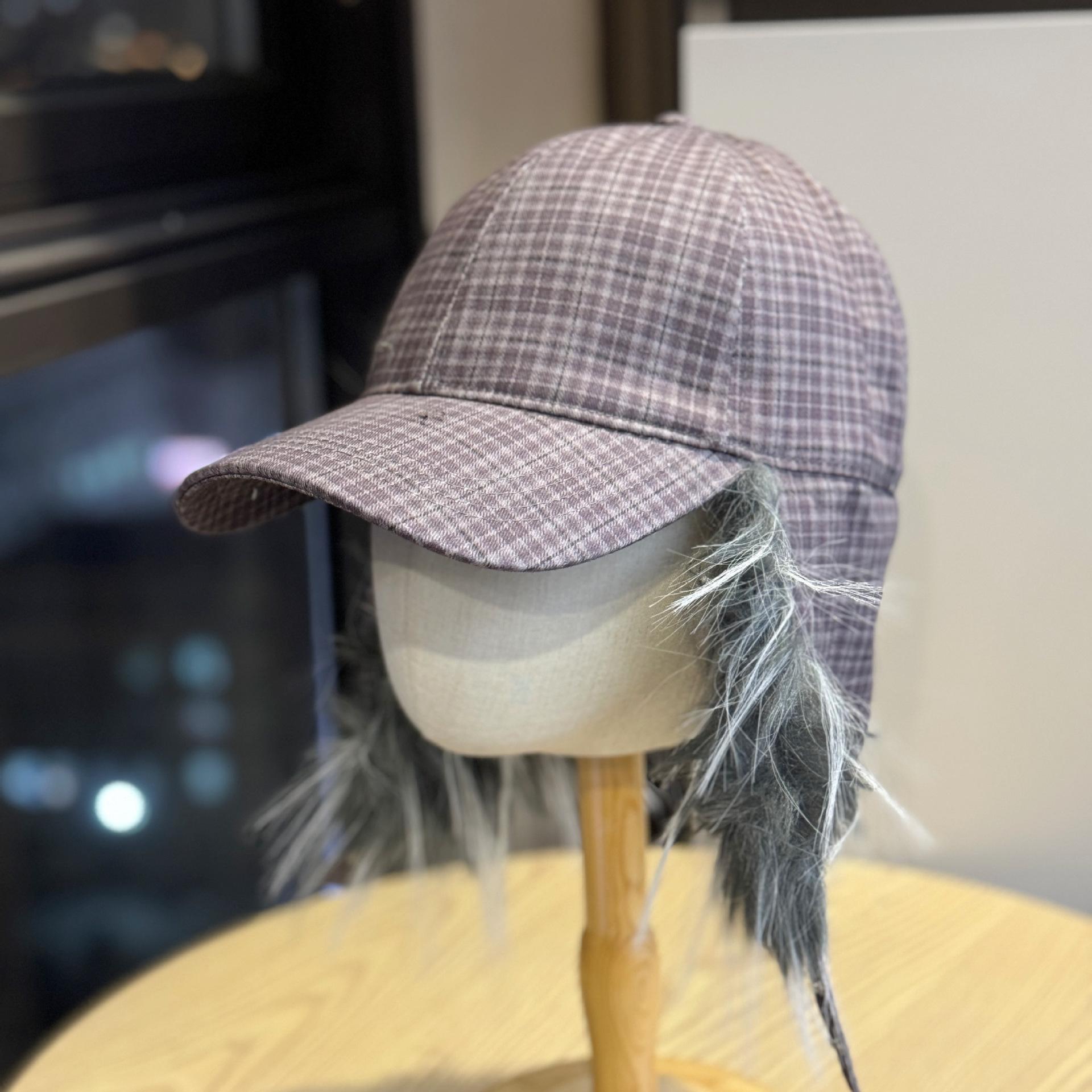

New vintage lamb wool warm ear-protecting embroidered baseball cap for women, autumn and winter Korean version versatile windproof baseball cap for Adult54-60Average Size фіолетовий