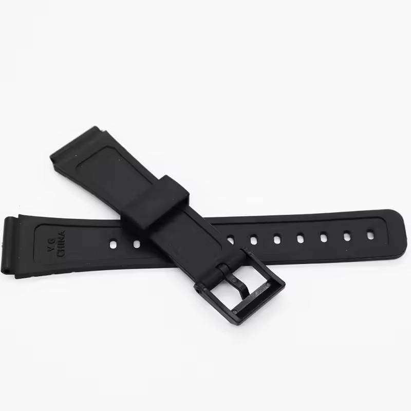 18mm Silicone Rubber Strap for Casio W800H W800H A158/168 AE1200/1300 SGW400 F91W F84 F105/108 Bracelet Soft Black Watchbands