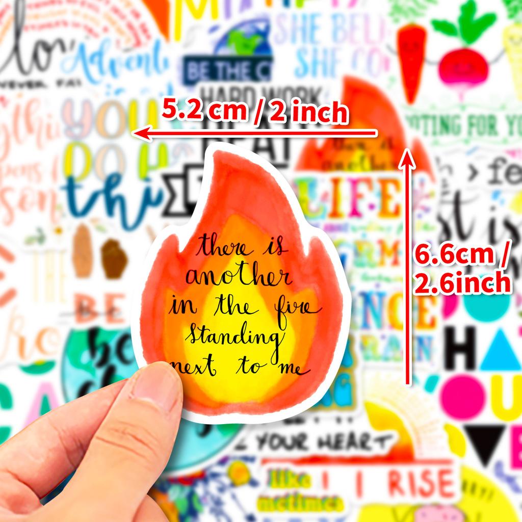 50 Inspirational Text Stickers Cute Cartoon Inspirational Fairy Text Language Motto DIY Graffiti Stickers