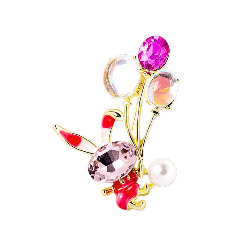Fashion Cute Bunny Brooch Summer Clothes with Accessories High Sense Light Luxury Exquisite Animal Rabbit Corsage Woman