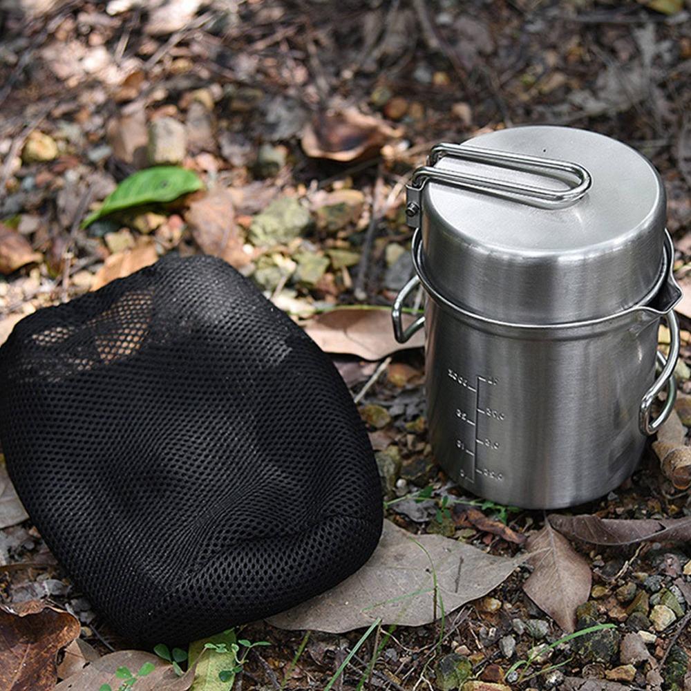 Non Slip Support Portable Camping Stove Stainless Steel Cooking Pot Set Camping