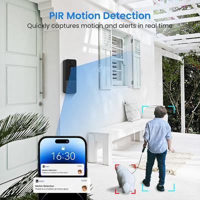 Campainha de Porta sem Fio com Câmera Áudio Bidirecional Campainha sem Fio Detecção de Movimento PIR para Casa