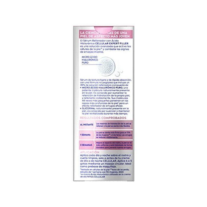 Sérum - NIVEA EXPERT FILLER CELLULAR - acide hyaluronique micro - 30 ml - peaux matures