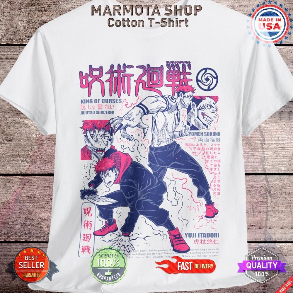 

Sukuna Ryomen Jujutsu Kaisen T-Shirt Itadori Gojo Anime Japanese Tee Shirt JJK 2XL