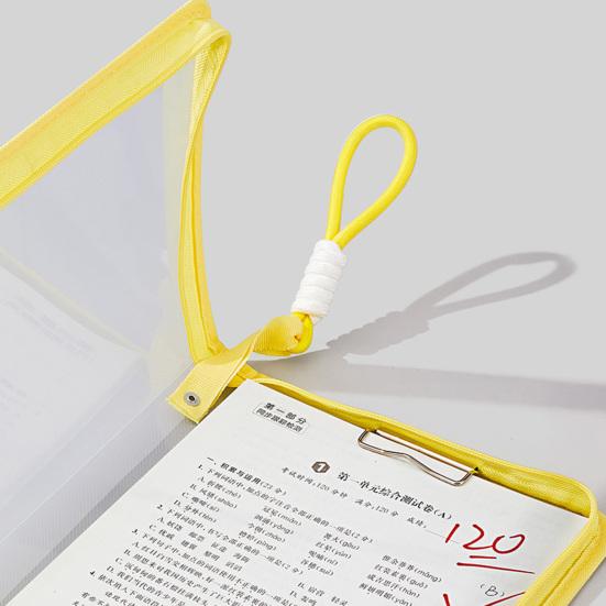 A4 Zipper Pouch File Bag Transparent Document Organizer with Handle Letter Size File Folder for Office School Travel Supplies