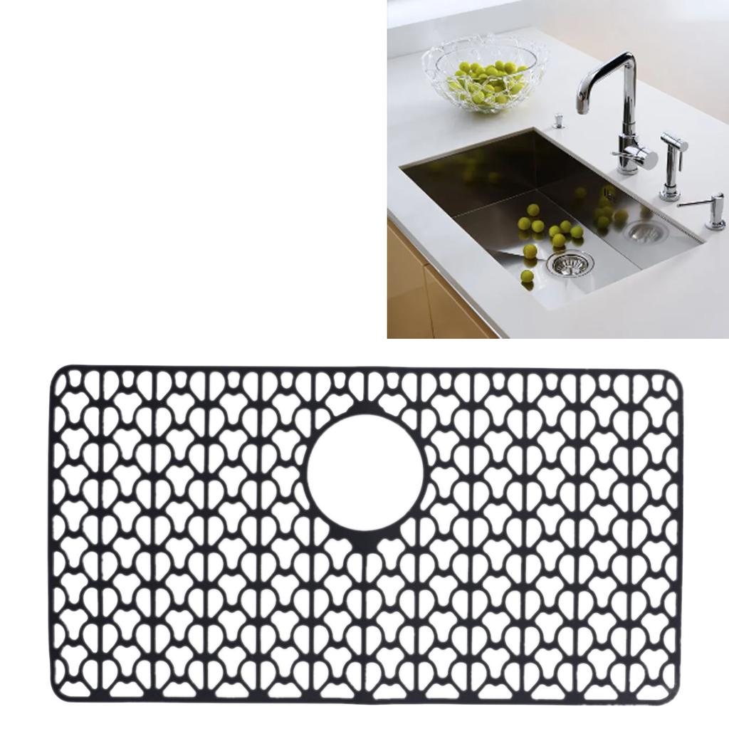 Kitchen Sink Mat Silicone Scratch Resistant Anti Slip Water Proof Reusable Multifunction for Dishes