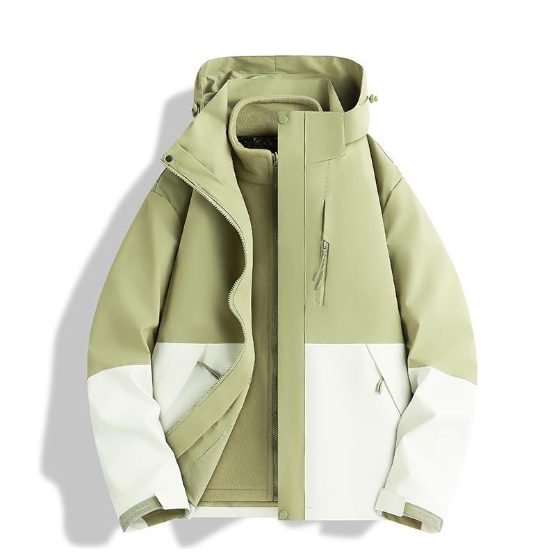 3-in-1 Waterproof Windproof Fleece Lined Jacket Outdoor Hiking Camping