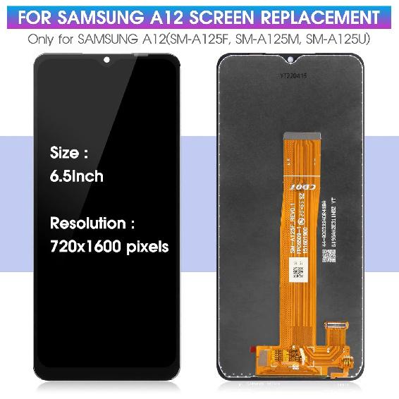 for Samsung Galaxy A12 Screen Replacement for Samsung Galaxy A12 LCD for Samsung Galaxy A12 Digitizer for SM A125F/DS SM-A125U SM-A125M/DS Display
